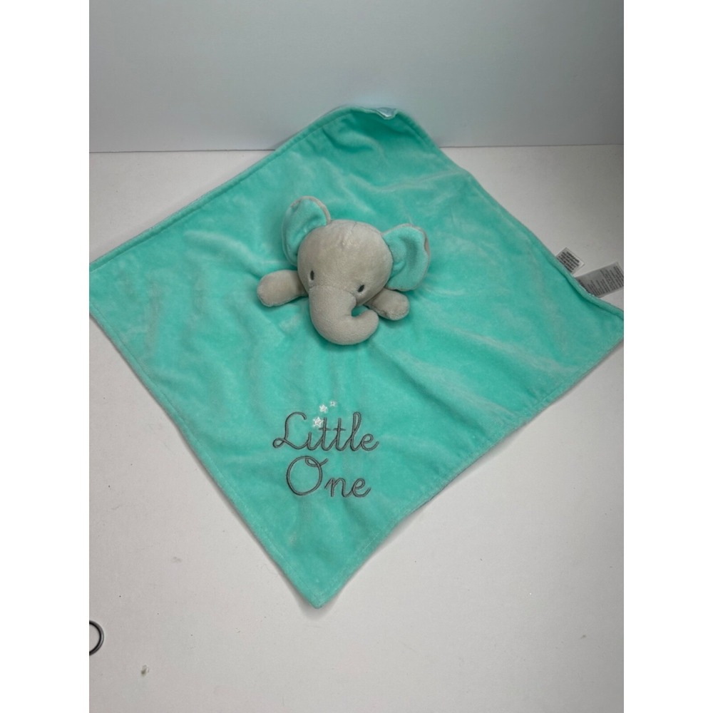 Little One Baby Security Blanket Green Grey Elephant Baby Starters 12x12